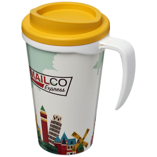 Mug isolant Brite-Americano® grande 350ml Blanc / Jaune